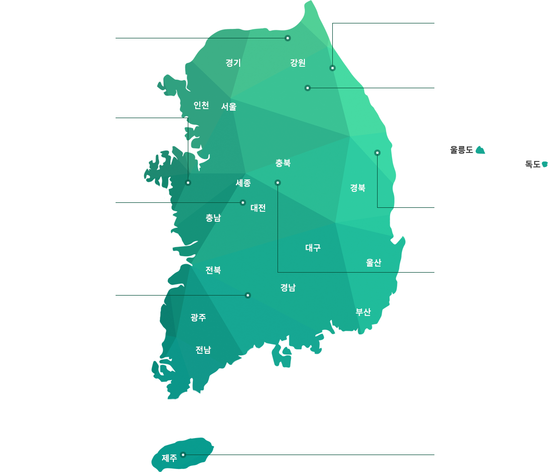 숲길 운영·관리 현황 지도